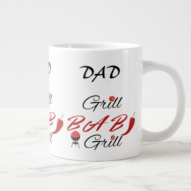 Pappa Grill BBQ – Roligt fadersdagspresent åt hono Jumbo Mugg (Höger)