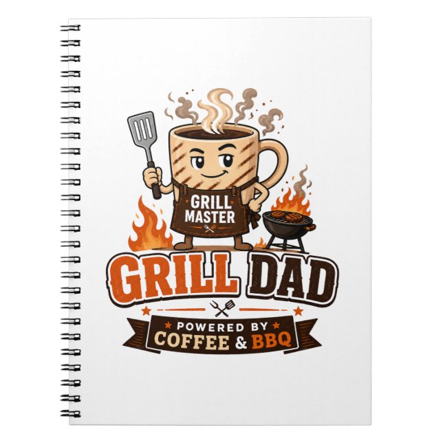 Pappa Grill Drivs Av Kaffe Och BBQ Rolig Pappa Anteckningsbok (Framsidan)