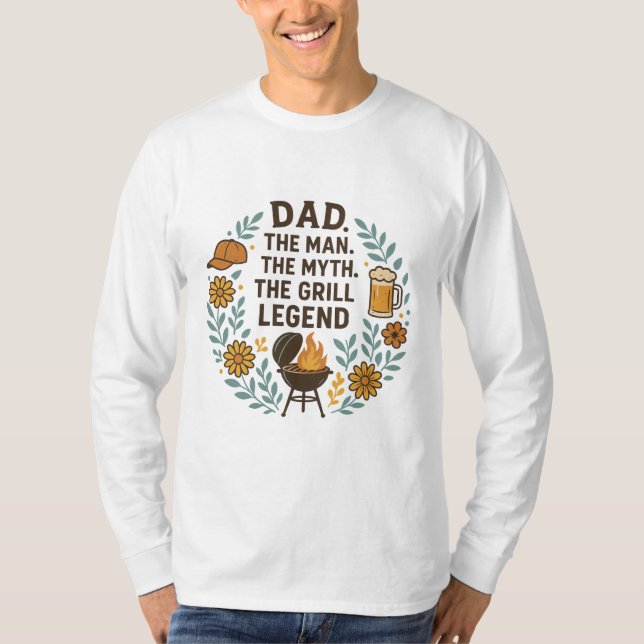 Pappa Grill Legend – Rolig BBQ-present T-shirt (Framsida)