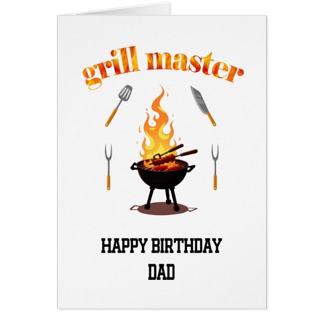 Pappa Grill Master Birthday Hälsningskort (Framsidan)