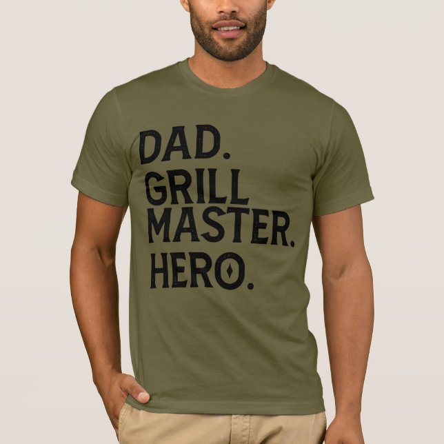 Pappa Grill Master Hero - Funny Pappa Grilling T Shirt (Framsida)