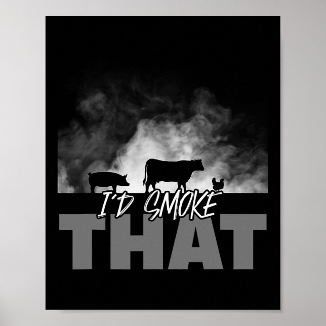 Pappa Grilling Bbq Apparel - jag skulle röka den d Poster (Framsidan)