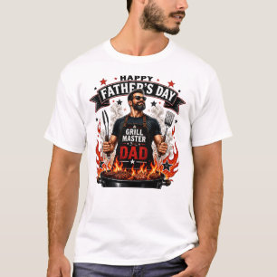 Pappa Grillmästare Glad Fars Dag T Shirt