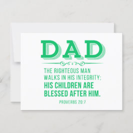Pappa - Grönt Fars dag Christian Bible Verse Vykort