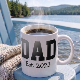 Pappa Grundad Fet Stil Svart Text Vit Kaffemugg