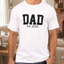 Pappa Grundad Fet Stil Svart Vitt T Shirt