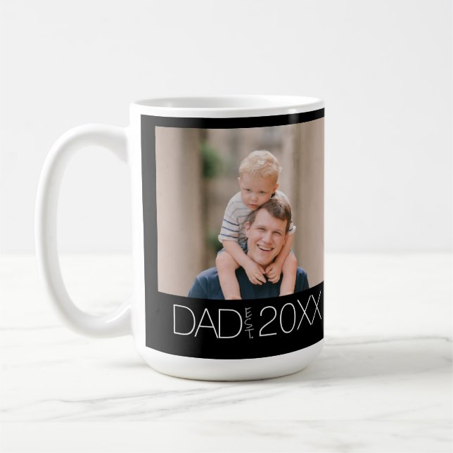 Pappa Grundad Foto Modern Kaffemugg (Vänster)