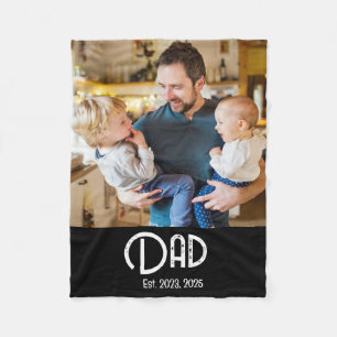 Pappa Grundad Foto Svart Grunge Skrift Fleecefilt