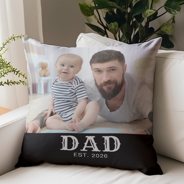 Pappa Grundade Fet Typografi Foto Kudde (Skapare uppladdad)
