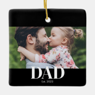 Pappa Grundade Foto Julgransprydnad Keramik