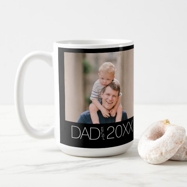 Pappa Grundade Foto Modern Kaffemugg (Med munk)