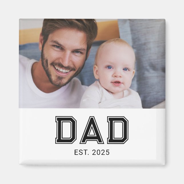 Pappa Grundade Foto Present Magnet (Framsidan)