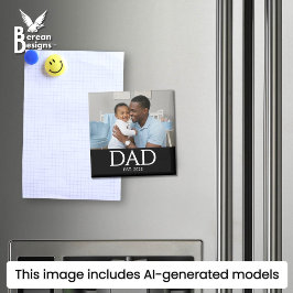 Pappa Grundade Foto Present Magnet