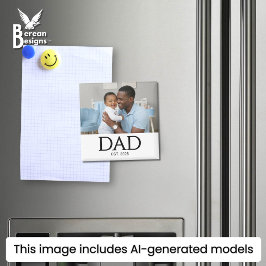 Pappa Grundade Foto Present Magnet