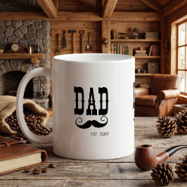 Pappa Grundade Mustasch år västernostalgisk Kaffemugg
