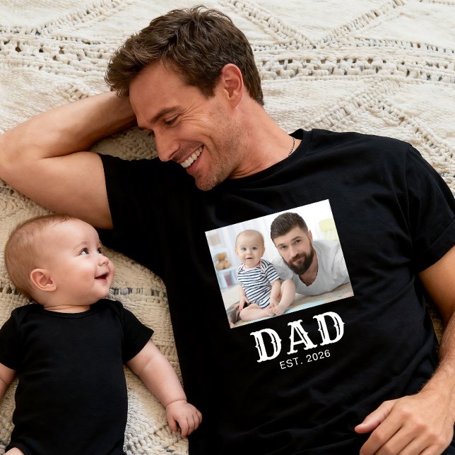 Pappa Grundade Typografi Foto T Shirt (Skapare uppladdad)