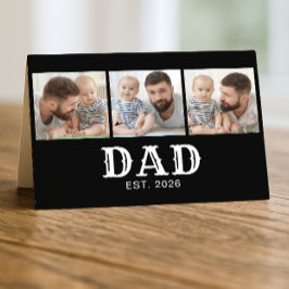 Pappa Grundades 3-Foto Svart Vitt Fars Dag Kort