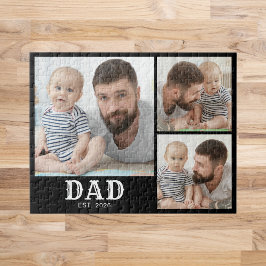 Pappa Grundades Fet Stil Svart 3 Foto Pussel