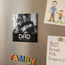 Pappa Grundat Foto Fars Dag Magnet