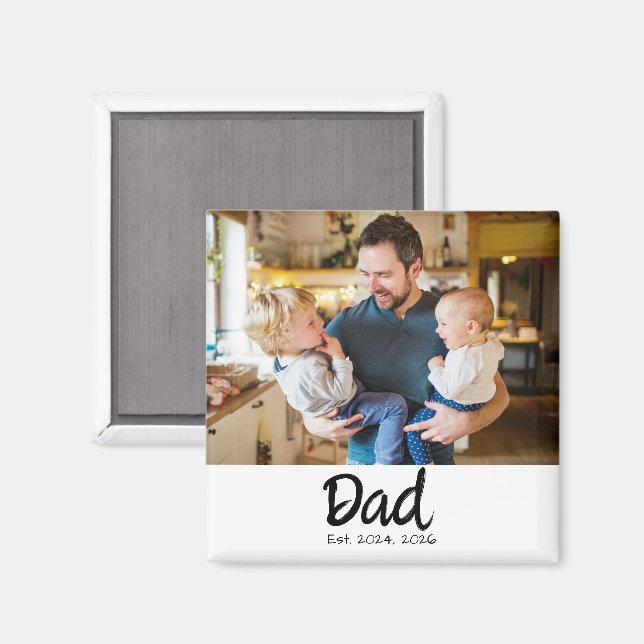 Pappa Grundat Foto Magnet (Front/Back)