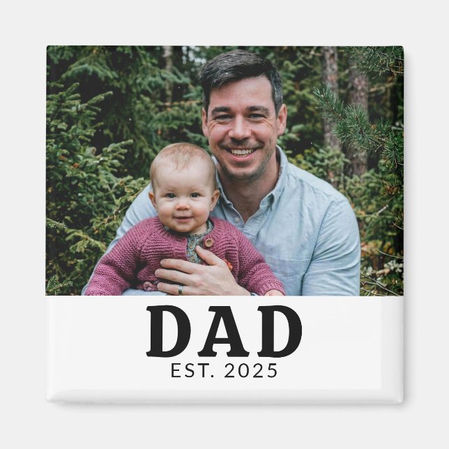 Pappa Grundat Foto Present  Magnet (Framsidan)