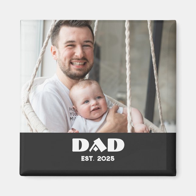 Pappa Grundat Foto Present Magnet (Framsidan)