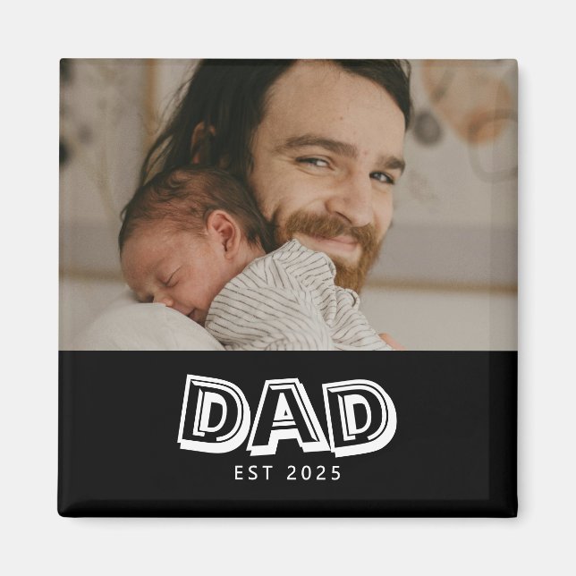 Pappa Grundat Foto Present Magnet (Framsidan)