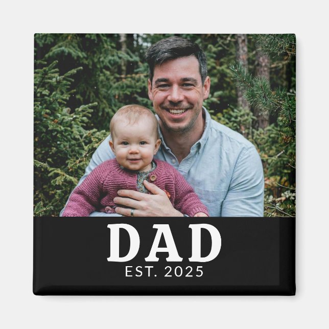 Pappa Grundat Foto Present  Magnet (Framsidan)