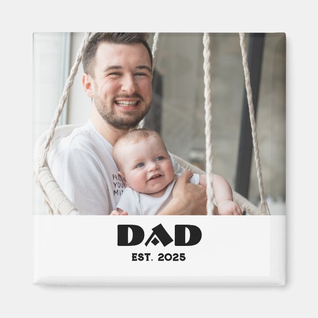 Pappa Grundat Foto Present Magnet (Framsidan)