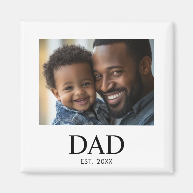 Pappa Grundat Foto Present  Magnet (Framsidan)