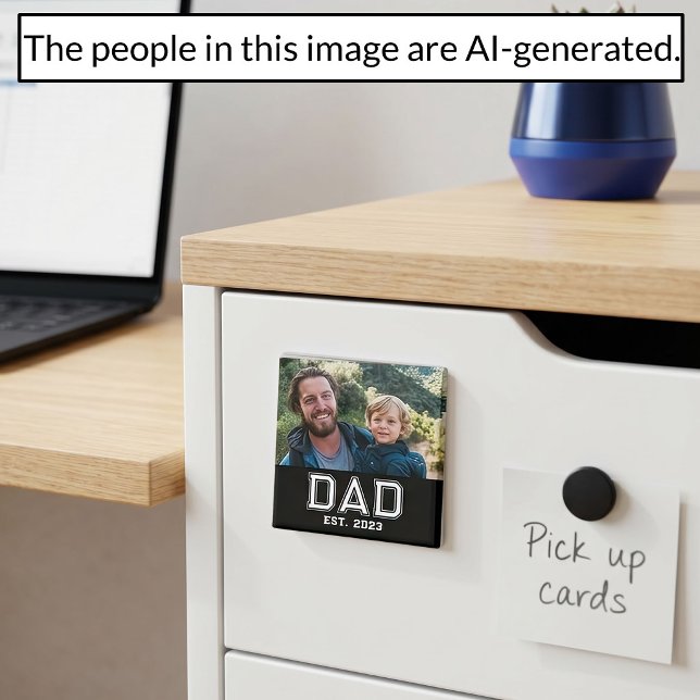 Pappa Grundat Foto Present Magnet (Skapare uppladdad)