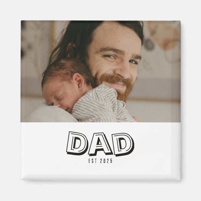 Pappa Grundat Foto Present Magnet (Framsidan)