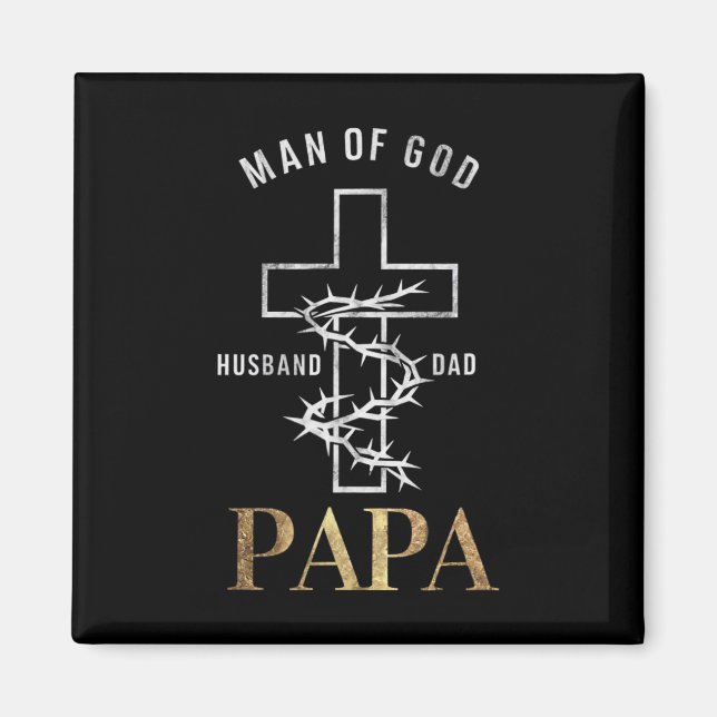 Pappa gud för Christian Kor Fars dag Pappa Make Magnet (Framsidan)