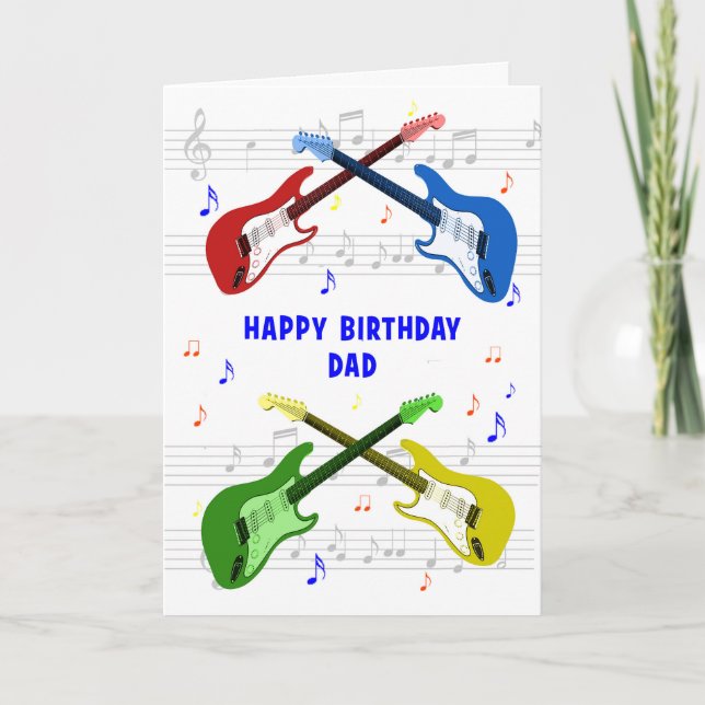 Pappa Guitars födelsedagskort Kort (Framsida)