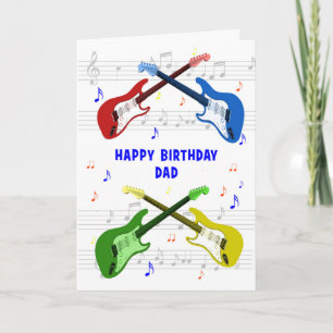 Pappa Guitars födelsedagskort Kort
