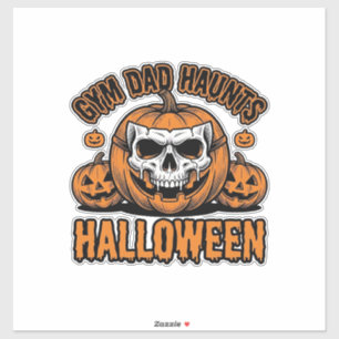 Pappa gymnastik Halloween Vintage Pumpkin Skull_1 Klistermärken