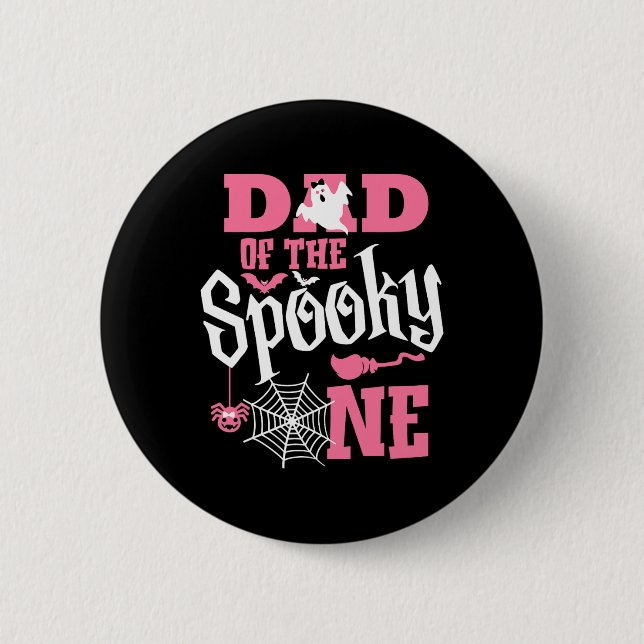Pappa Halloween 1:a födelsedagsmatchande familjepa Knapp (Framsida)