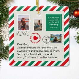 Pappa handskriven Brev Photo Collage jul Julgransprydnad Keramik