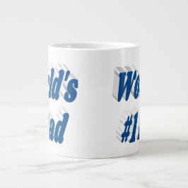 Pappa havsblå halva text jumbo mugg