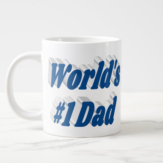 Pappa havsblå halva text jumbo mugg (Vänster)