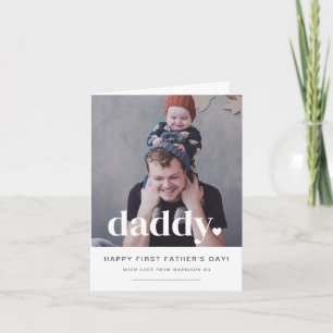 Pappa Heart - första Fars dag-fotokortet Inbjudan