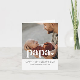 Pappa Heart - första Fars dag-fotokortet Inbjudan