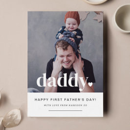 Pappa Heart - första Fars dag-fotokortet Inbjudningar