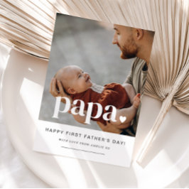Pappa Heart - första Fars dag-fotokortet Inbjudningar