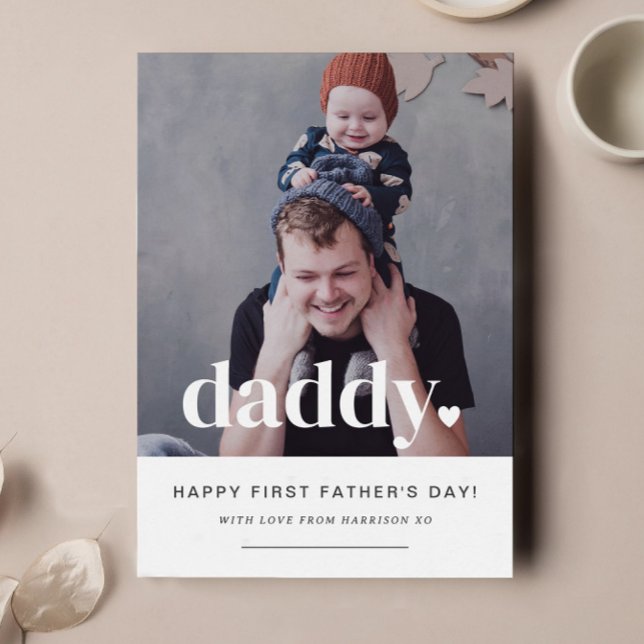 Pappa Heart - första Fars dag-fotokortet Inbjudningar (Skapare uppladdad)