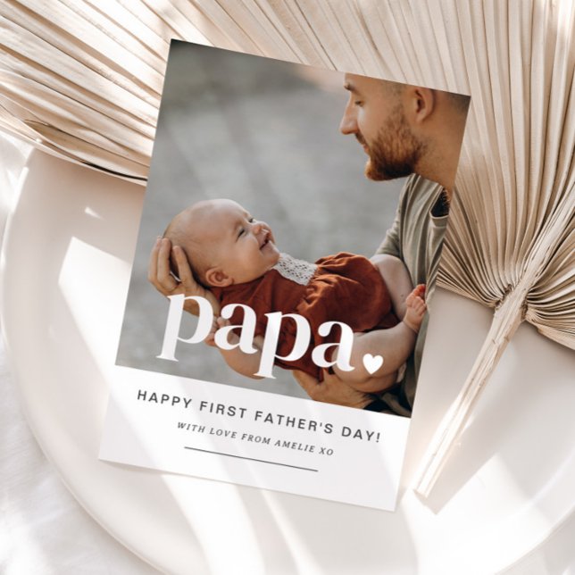 Pappa Heart - första Fars dag-fotokortet Inbjudningar (Skapare uppladdad)