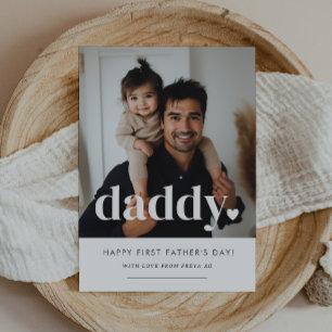 Pappa Heart - första Fars dag-fotokortet Inbjudningar