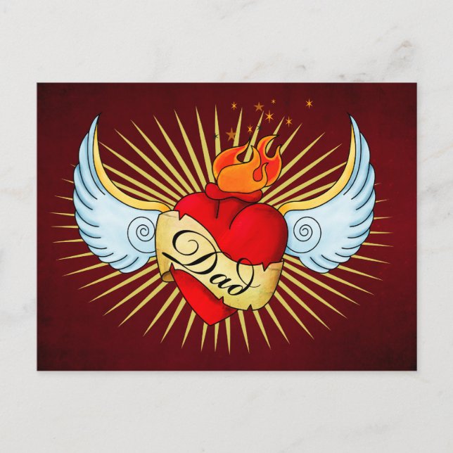 Pappa Heart Vykort (Framsida)