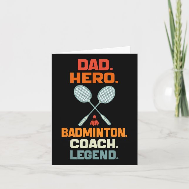 Pappa Hero Badminton Coach Legend Fars dag Badmin Kort (Framsida)