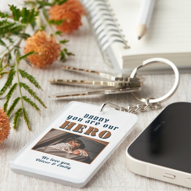 Pappa Hero Far Keepsakefamiljfoto (Högra Framsidan)